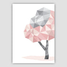GEOMETRIC set of 3 Blush PINK Elephant Art Prints
