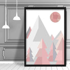 Geometric Poly Blush Pink and Grey Forest Poster