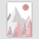 Geometric Poly Blush Pink and Grey Forest Poster