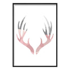 Geometric Poly Blush Pink and Grey Stag AntlersPoster