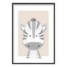 Zebra Sketch Style Nursery Beige Poster