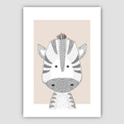Zebra Sketch Style Nursery Beige Poster