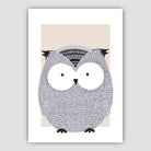 Owl Sketch Style Nursery Beige Poster