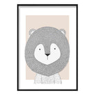 Lion Sketch Style Nursery Beige Poster