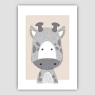 Giraffe Sketch Style Nursery Beige Poster