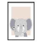 Elephant Sketch Style Nursery Beige Poster