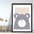Bear Sketch Style Nursery Beige Poster