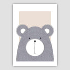 Bear Sketch Style Nursery Beige Poster