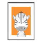 Zebra Sketch Style Nursery Orange Poster