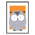 Owl Sketch Style Nursery Orange Poster