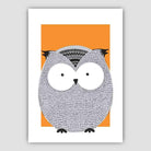 Owl Sketch Style Nursery Orange Poster