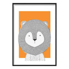 Lion Sketch Style Nursery Orange Poster