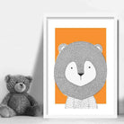 Lion Sketch Style Nursery Orange Poster