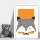 Fox Sketch Style Nursery Orange Poster