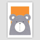 Bear Sketch Style Nursery Orange Poster