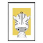 Zebra Sketch Style Nursery Yellow Poster