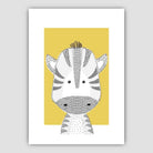 Zebra Sketch Style Nursery Yellow Poster