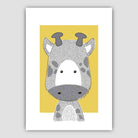 Giraffe Sketch Style Nursery Yellow Poster
