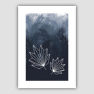 Geometric Fern Leaf with Navy Palms Art Print