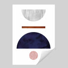 Geometric Abstract Navy Blue, Blush Pink and Copper No 4