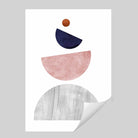 Geometric Abstract Navy Blue, Blush Pink and Copper No 3