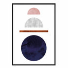 Geometric Abstract Navy Blue, Blush & Copper No1