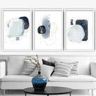 Abstract Winter Mood Blue Gold Art Prints