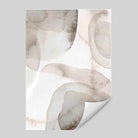 Beige and Grey Watercolour Shapes Art Print 02