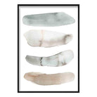 Watercolour Strokes Beige and Grey Art Print 02