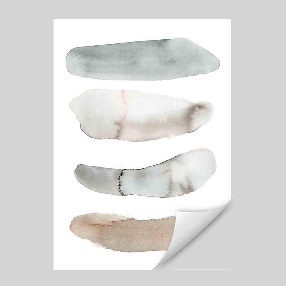 Watercolour Strokes Beige and Grey Art Print 02
