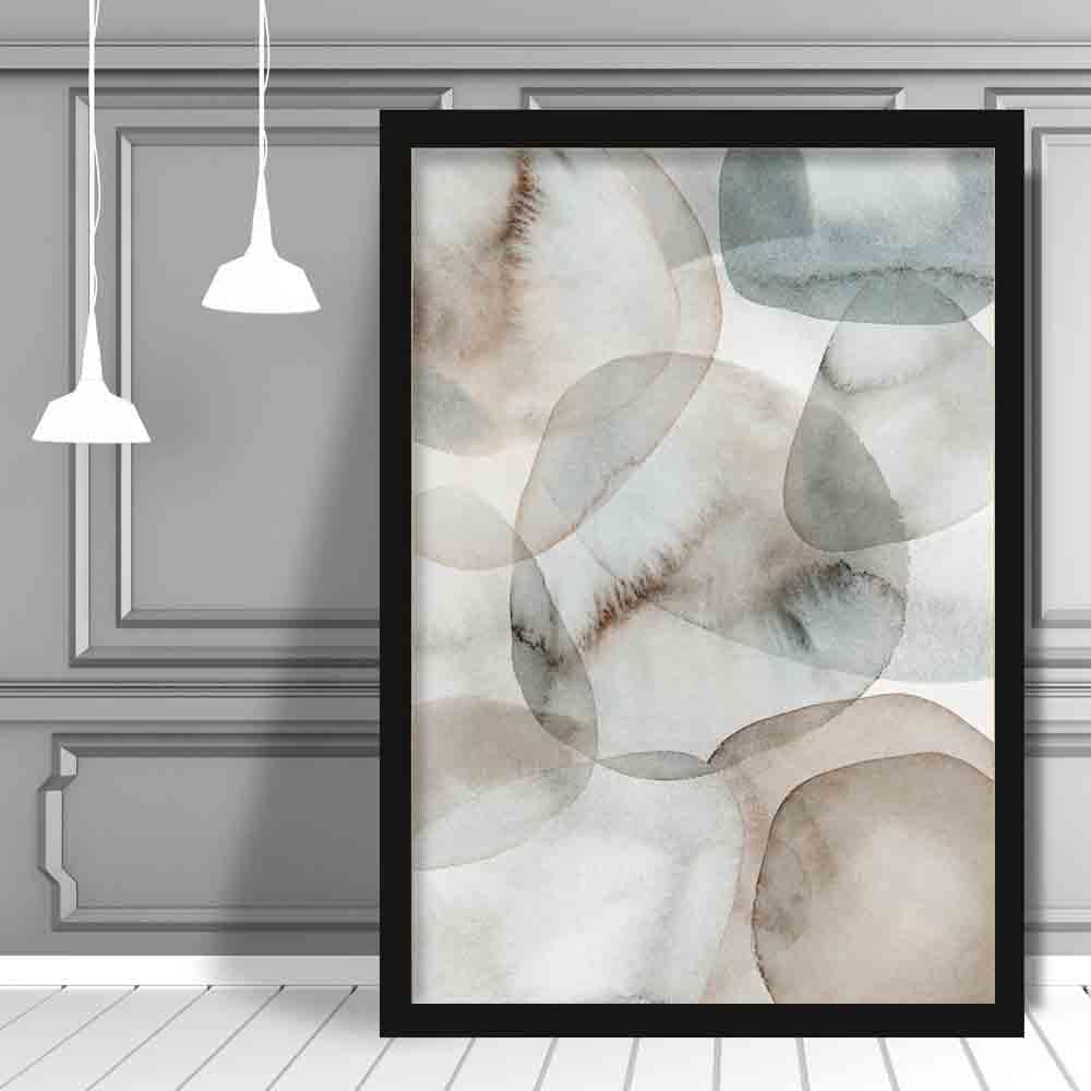 Watercolour Beige and Grey Art Print 01