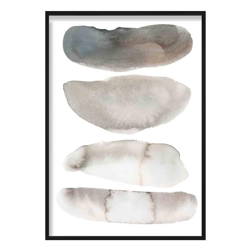 Watercolour Beige and Grey Art Print 02