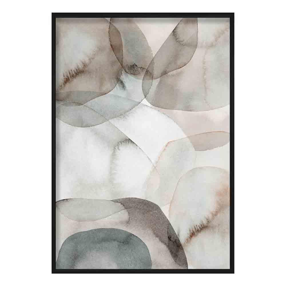 Watercolour Beige and Grey Art Print 03