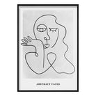 Grey Abstract Faces Wall Art Print 01