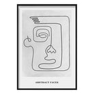 Grey Abstract Faces Wall Art Print 02