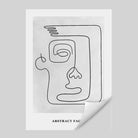 Grey Abstract Faces Wall Art Print 02