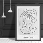 Grey Abstract Faces Wall Art Print 03