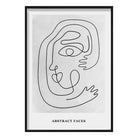 Grey Abstract Faces Wall Art Print 03
