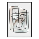 Abstract Watercolour Line Art Faces Wall Print 02