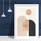 Geometric Line Art Black and Beige Wall Art Print 01