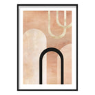 Geometric Line Art Black and Beige Wall Art Print 02