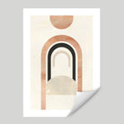 Geometric Line Art Black and Beige Wall Art Print 03