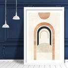 Geometric Line Art Black and Beige Wall Art Print 03