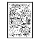 Nottingham City Street Map Print