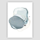 Abstract Winter Mood Aqua, Navy, Gold Art Prints