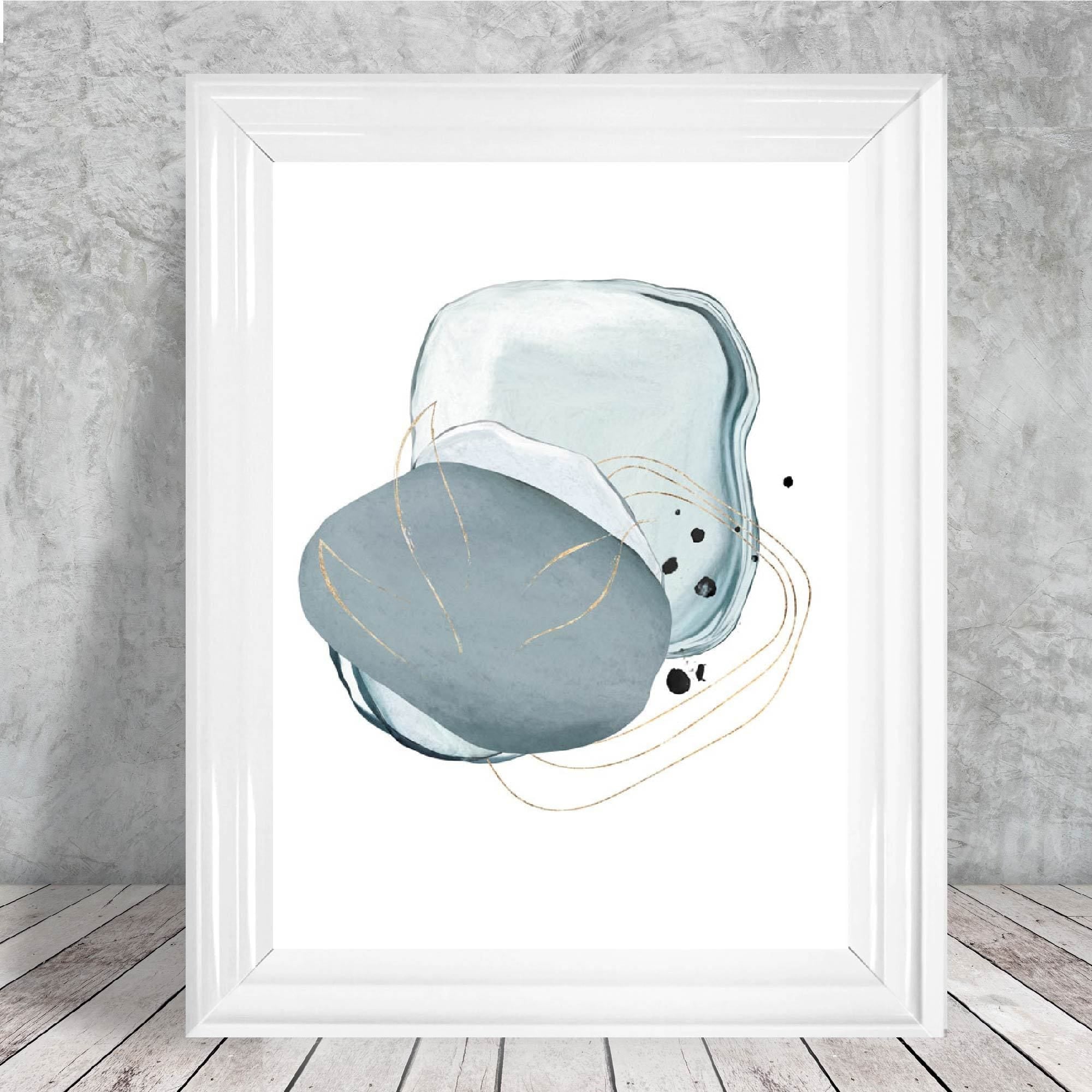 Winter Moods ICE SKATES Abstract Painting Print