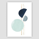 Abstract Winter Mood Aqua, Navy, Gold Art Prints