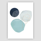 Abstract Winter Mood Aqua, Navy, Gold Art Prints