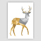 Set of 3 Art Prints Geometric Yellow STAG