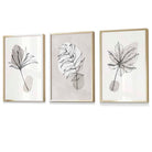 Flower Market Prints in Green, FRAMED Set of 3 with Flowers of London, Edinburgh, Dublin | Artze Wall Art UK